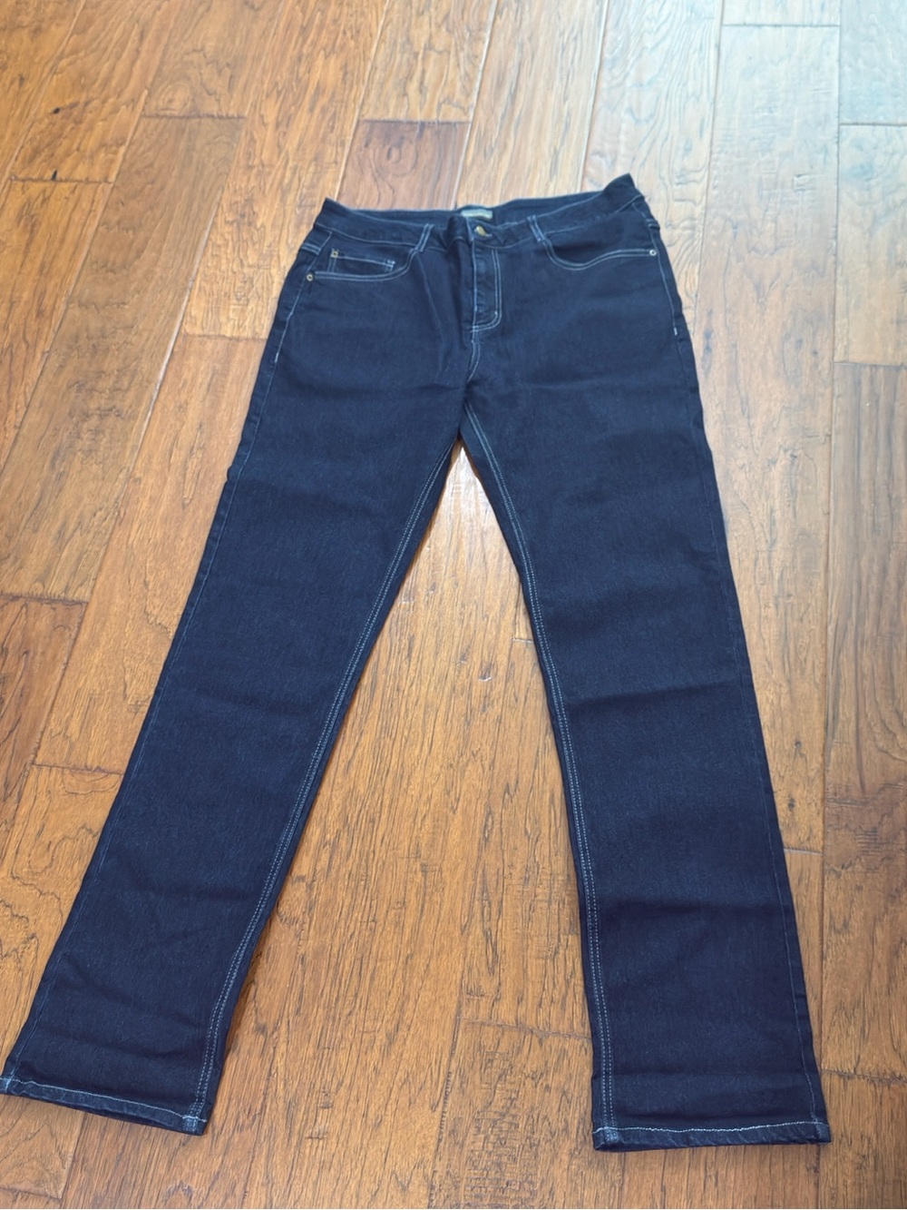 Men's Dark Indigo Straight Jeans - Unbranded